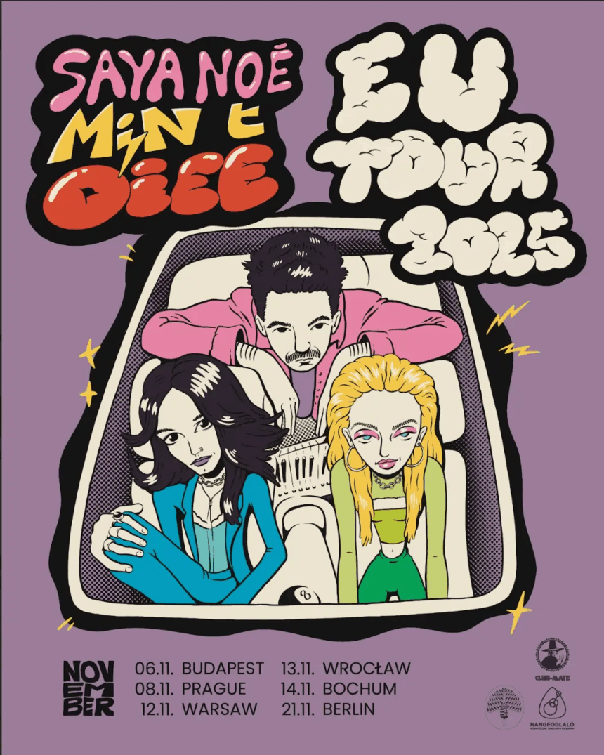 Plakat zapowiadający koncert MIN t w Berlinie oraz występy Saya Noé i OIEE w Panke