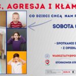 Grafika zapraszająca na warsztat "Złość, agresja i kłamstwo" w Berlinie dla rodziców