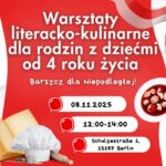 Plakat zapraszający na warsztaty "Smak polskiego barszczu" w Berlinie dla rodzin